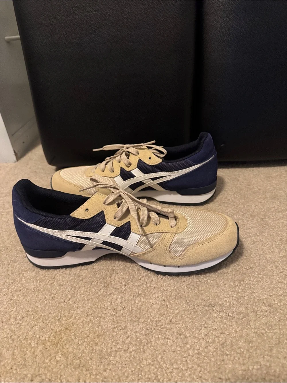 Onitsuka Tiger by Asics Beige and Navy Sneakers - Picture 3 of 5
